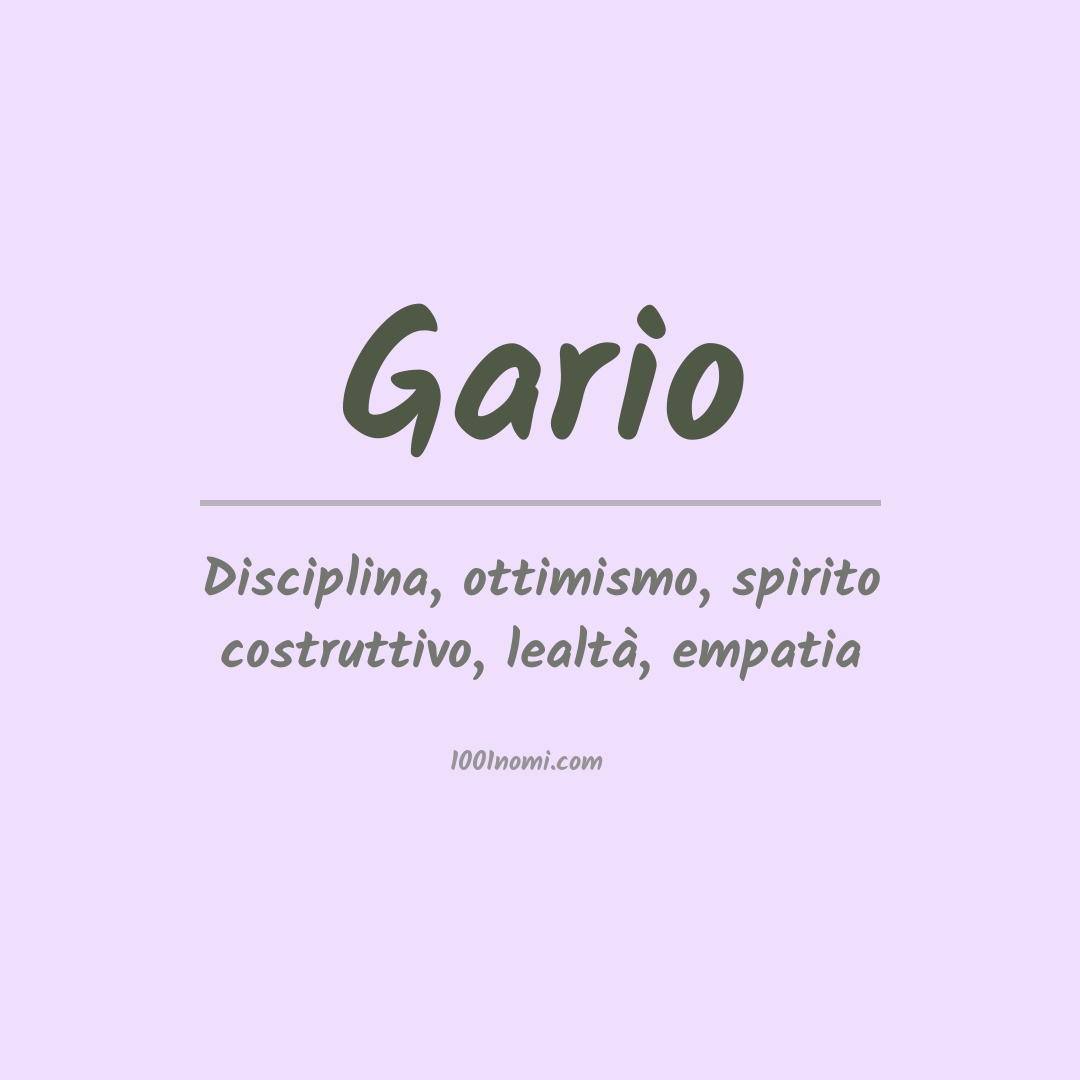 Significato del nome Gario Significato del nome Gario
