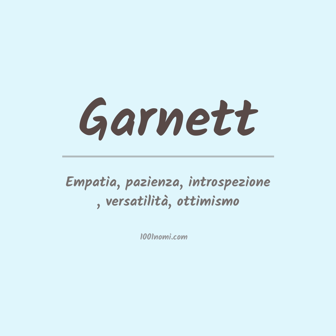 Significato del nome Garnett