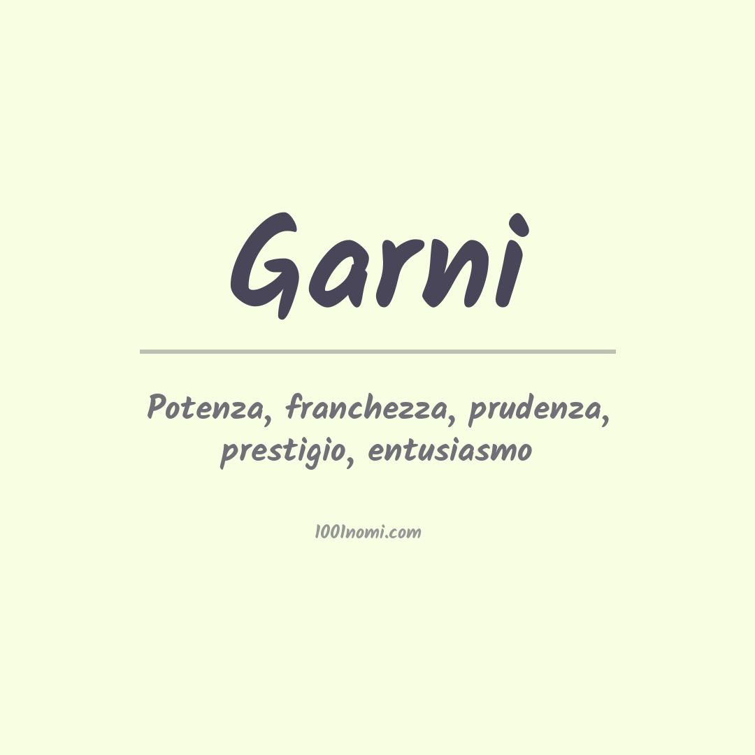 Significato del nome Garni Significato del nome Garni
