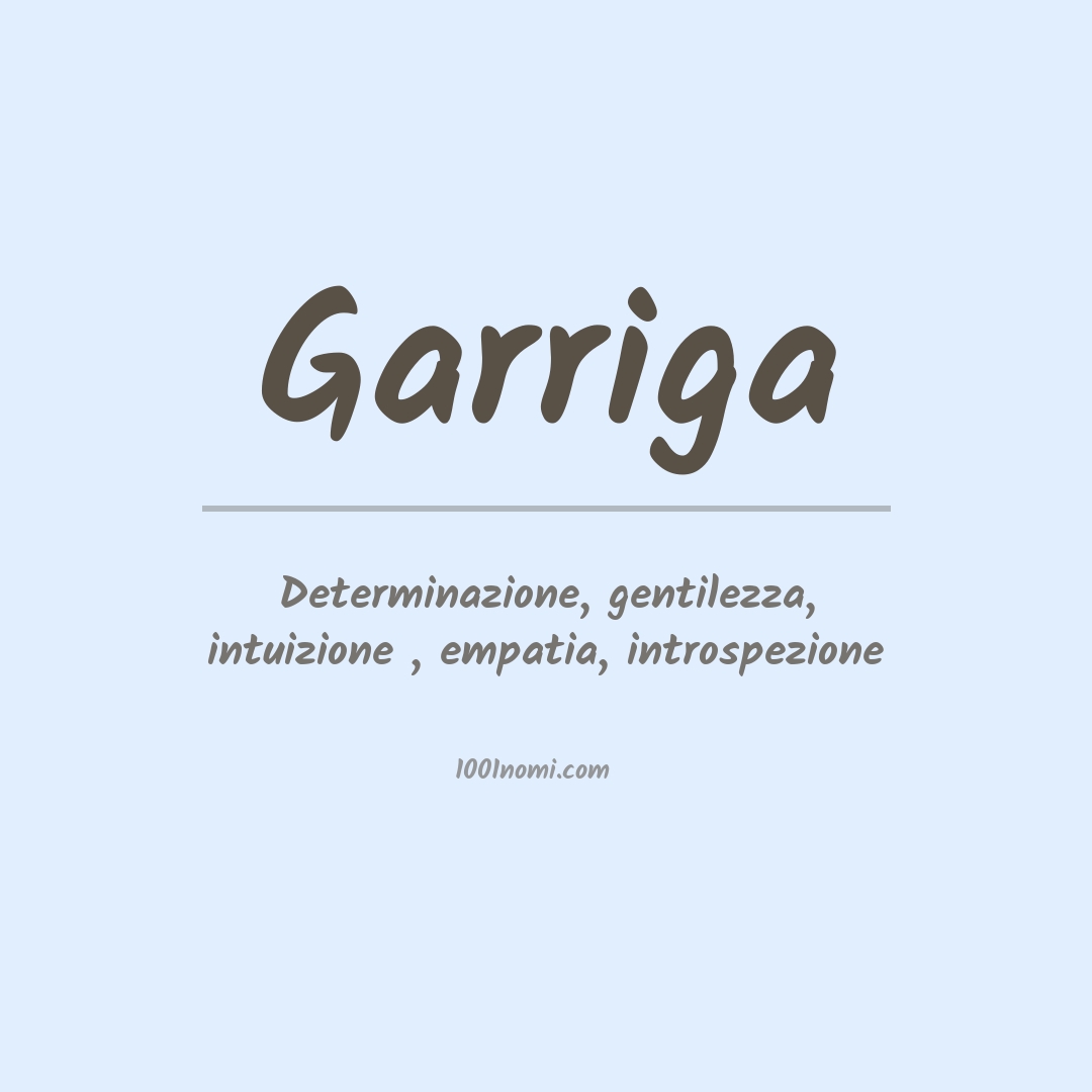 Significato del nome Garriga