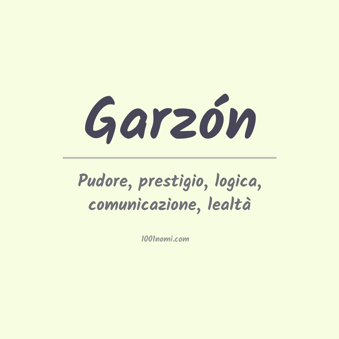 Significato del nome Garzón