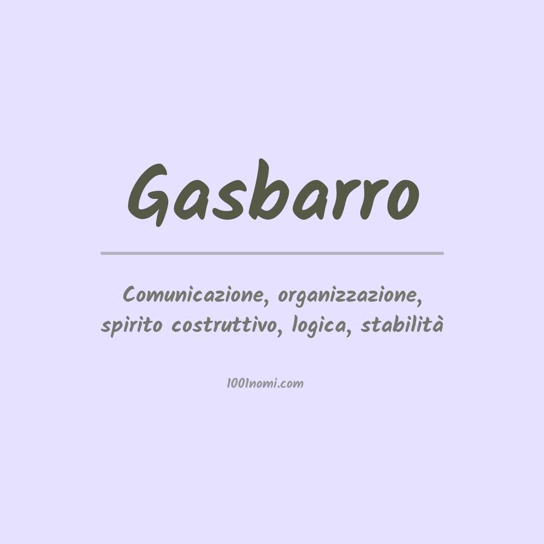 Significato del nome Gasbarro