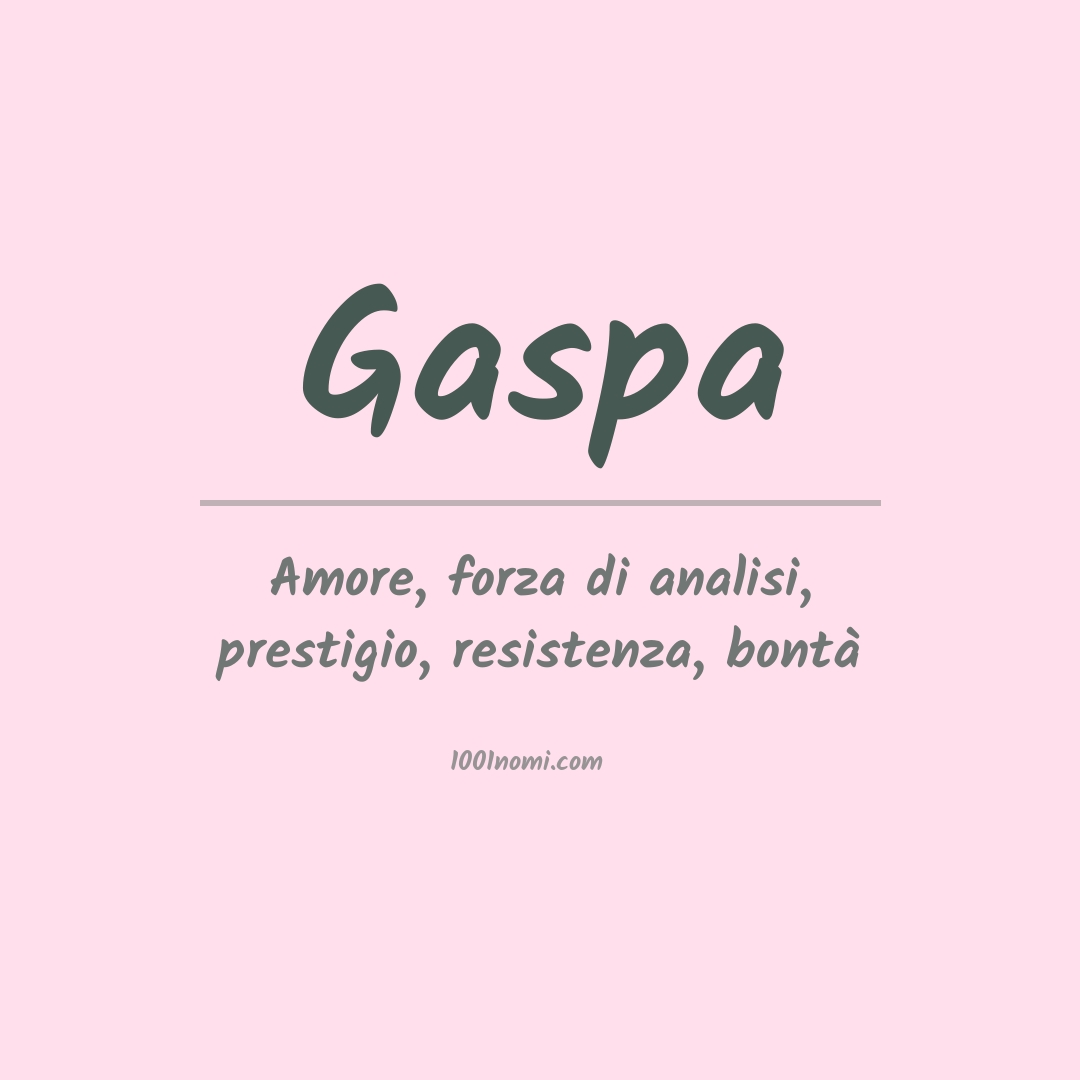 Significato del nome Gaspa