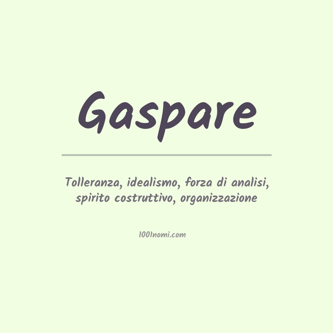 Significato del nome Gaspare