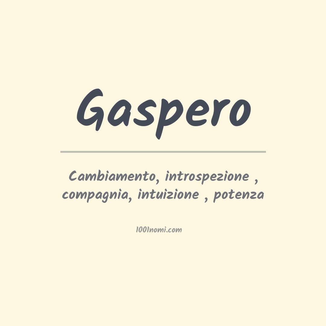 Significato del nome Gaspero