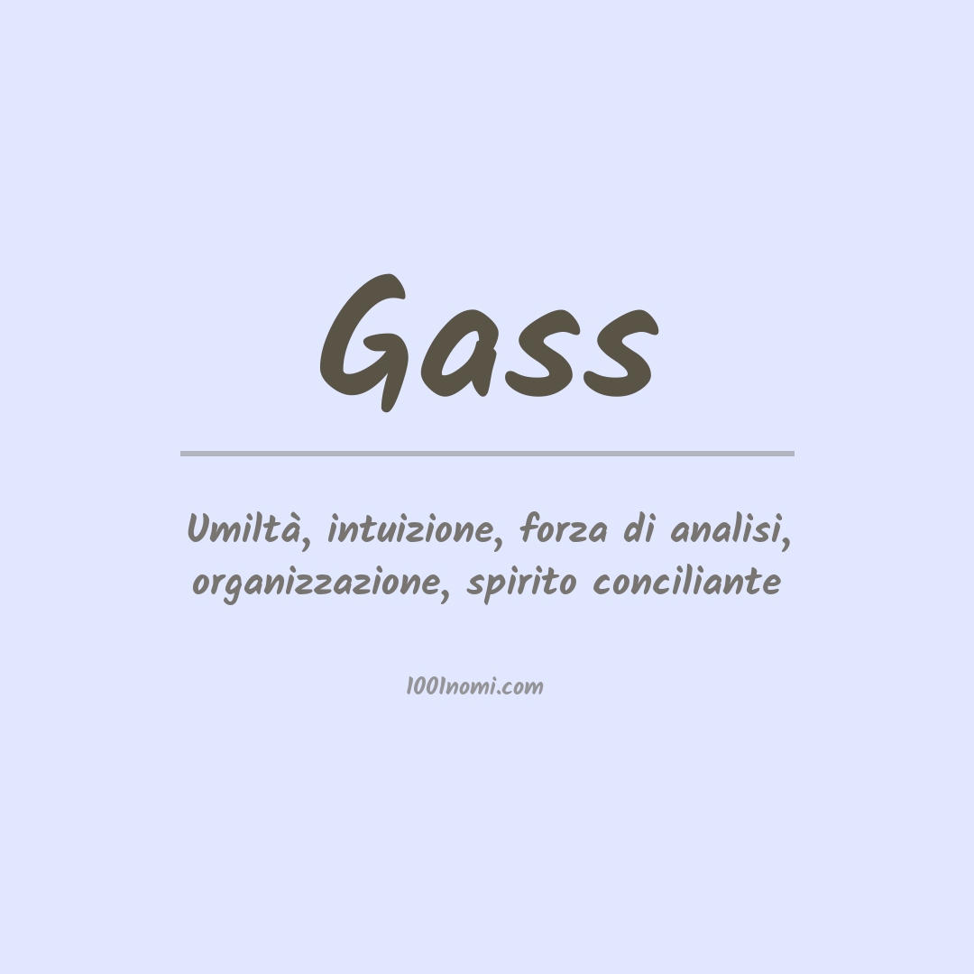 Significato del nome Gass