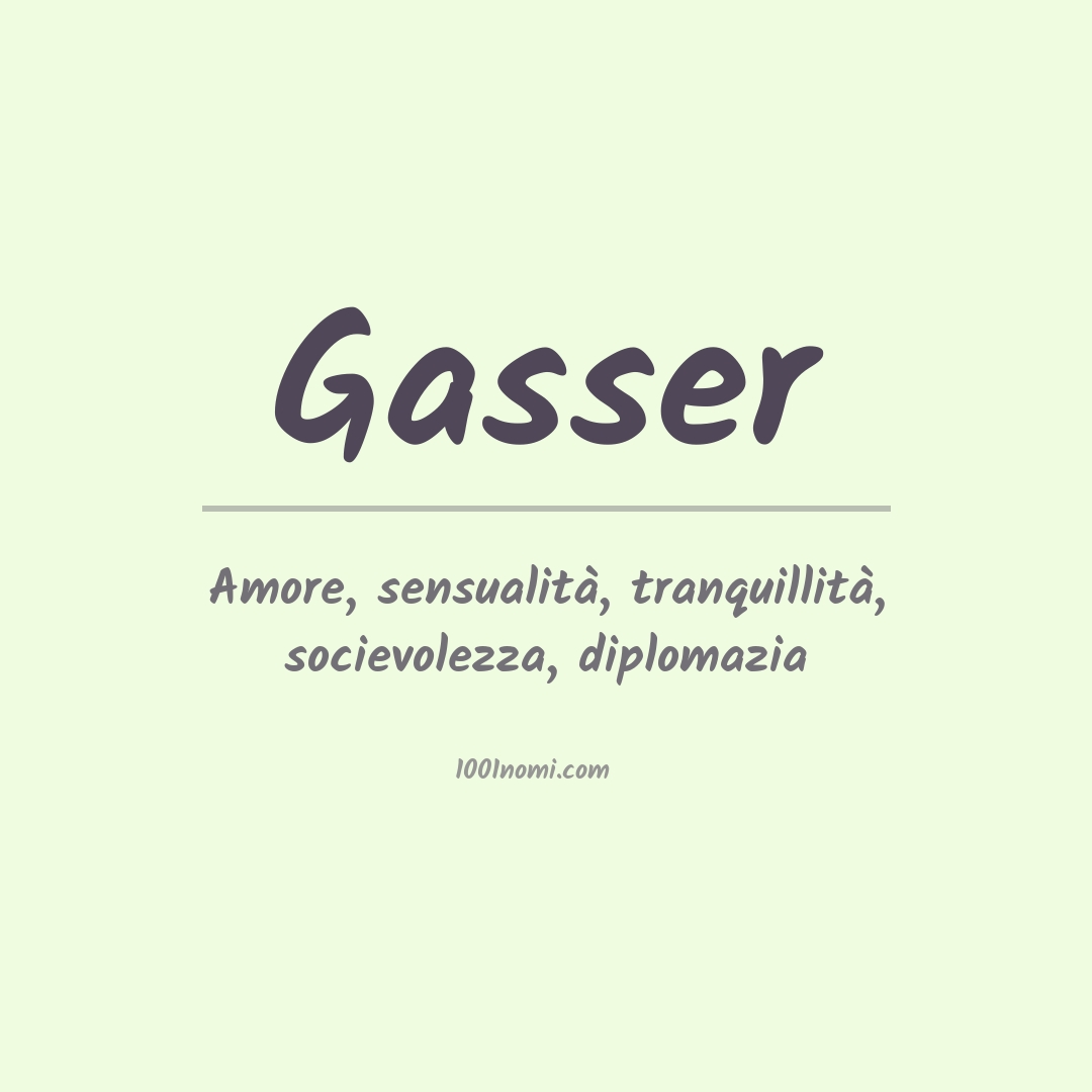 Significato del nome Gasser