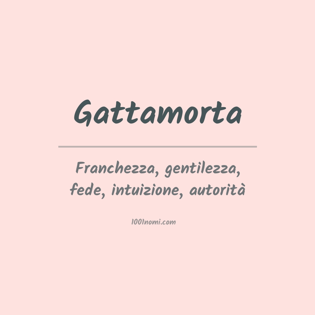 Significato del nome Gattamorta Significato del nome Gattamorta