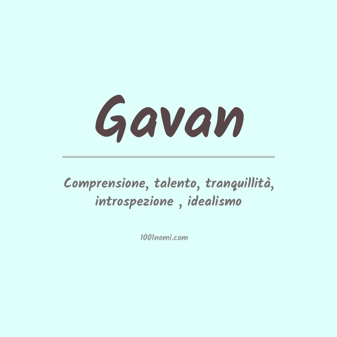 Significato del nome Gavan