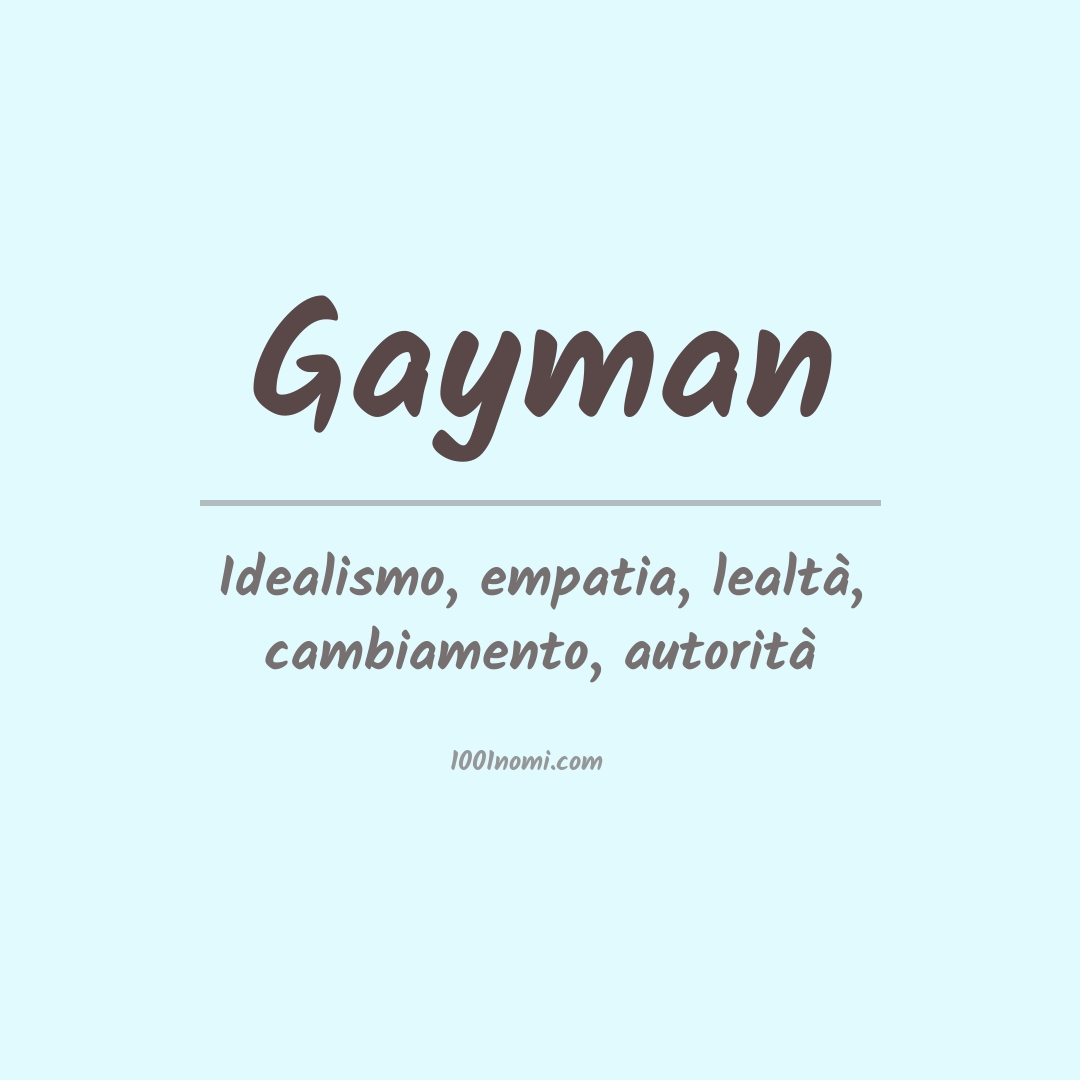 Significato del nome Gayman