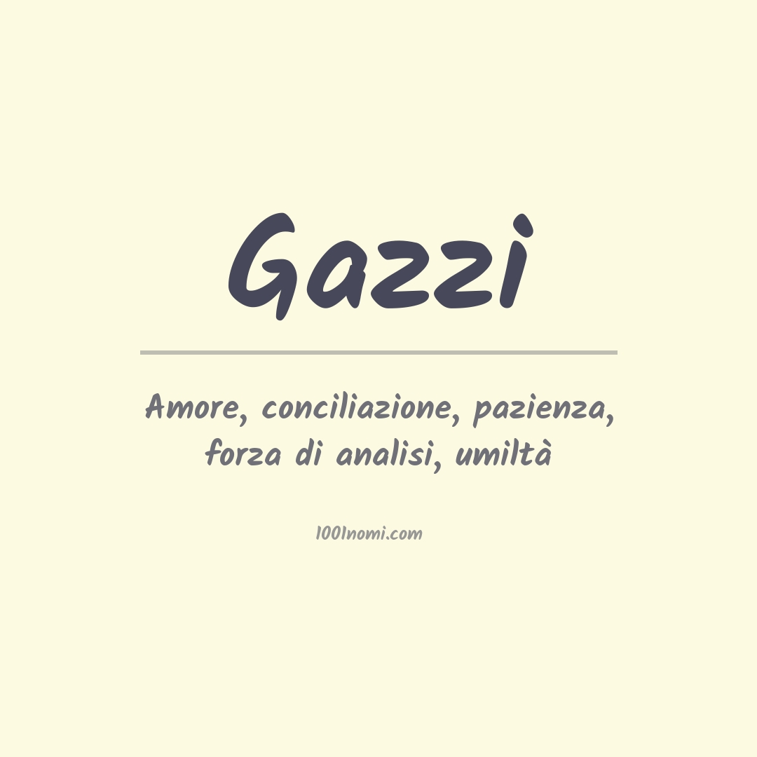 Significato del nome Gazzi Significato del nome Gazzi