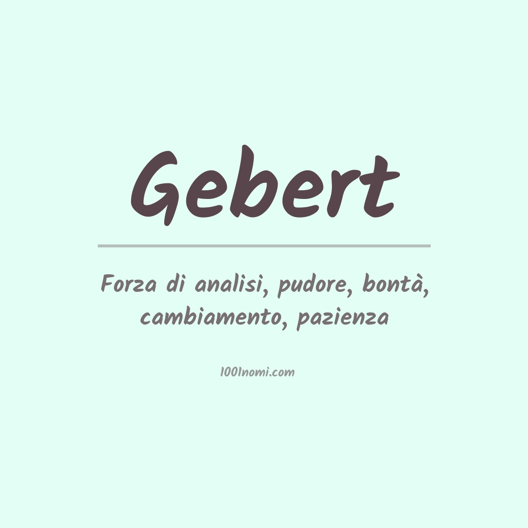 Significato del nome Gebert