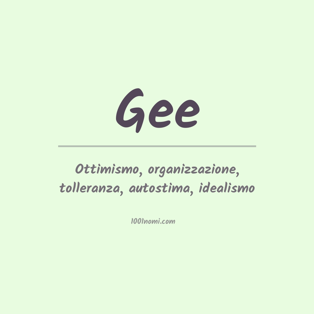 Significato del nome Gee