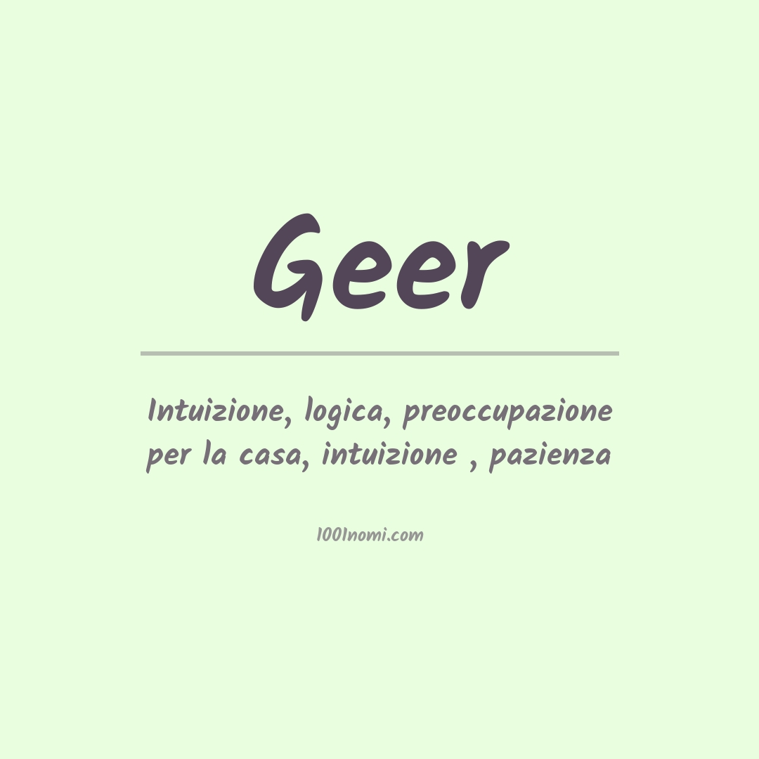Significato del nome Geer