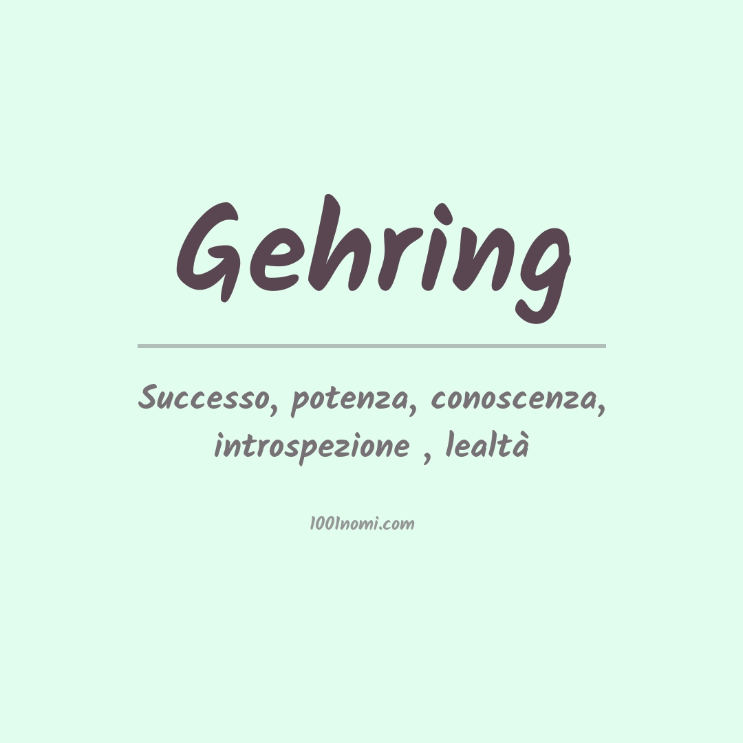 Significato del nome Gehring