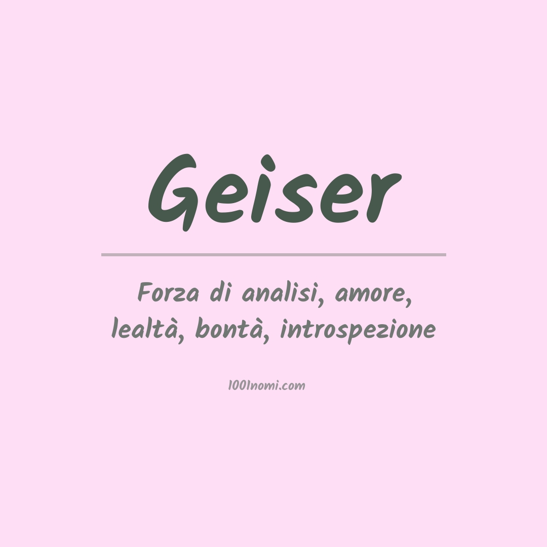 Significato del nome Geiser