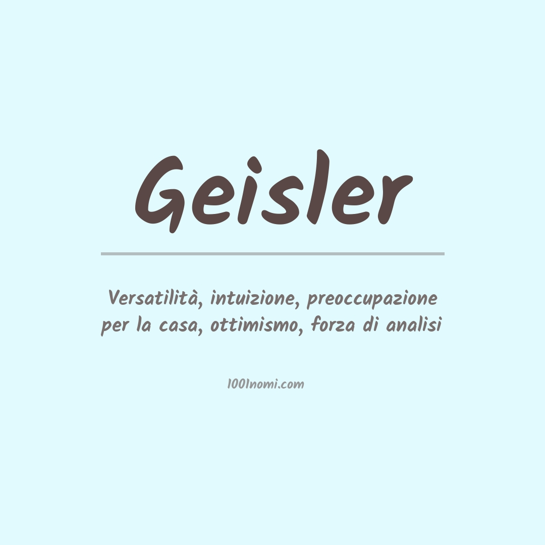 Significato del nome Geisler