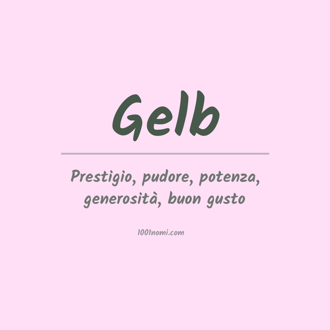 Significato del nome Gelb