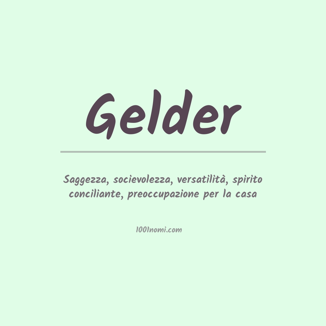 Significato del nome Gelder