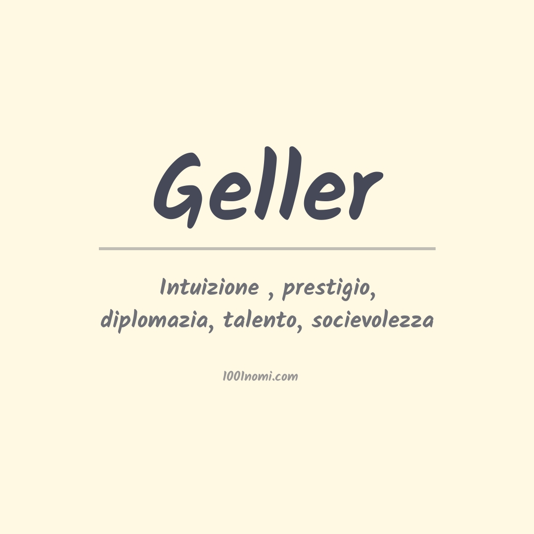 Significato del nome Geller