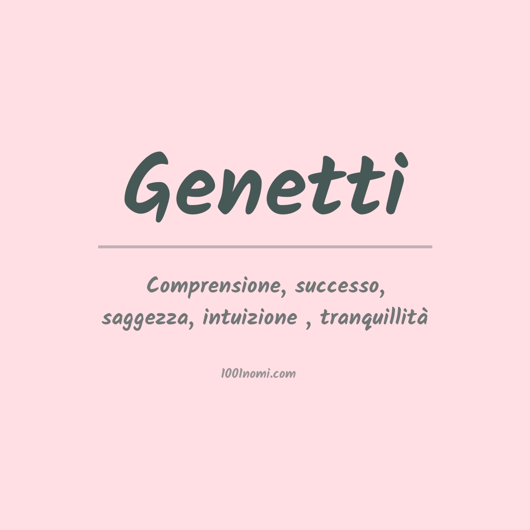 Significato del nome Genetti