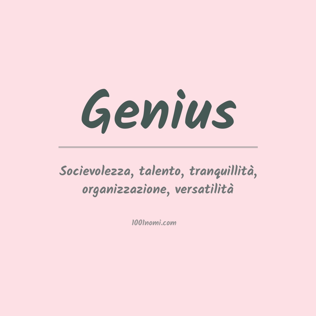 Significato del nome Genius Significato del nome Genius