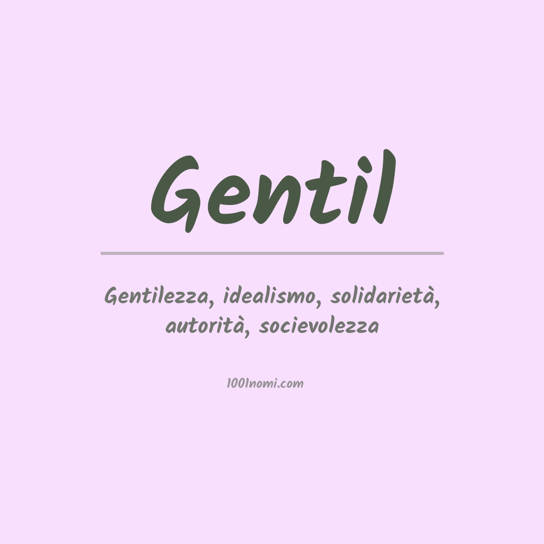 Significato del nome Gentil