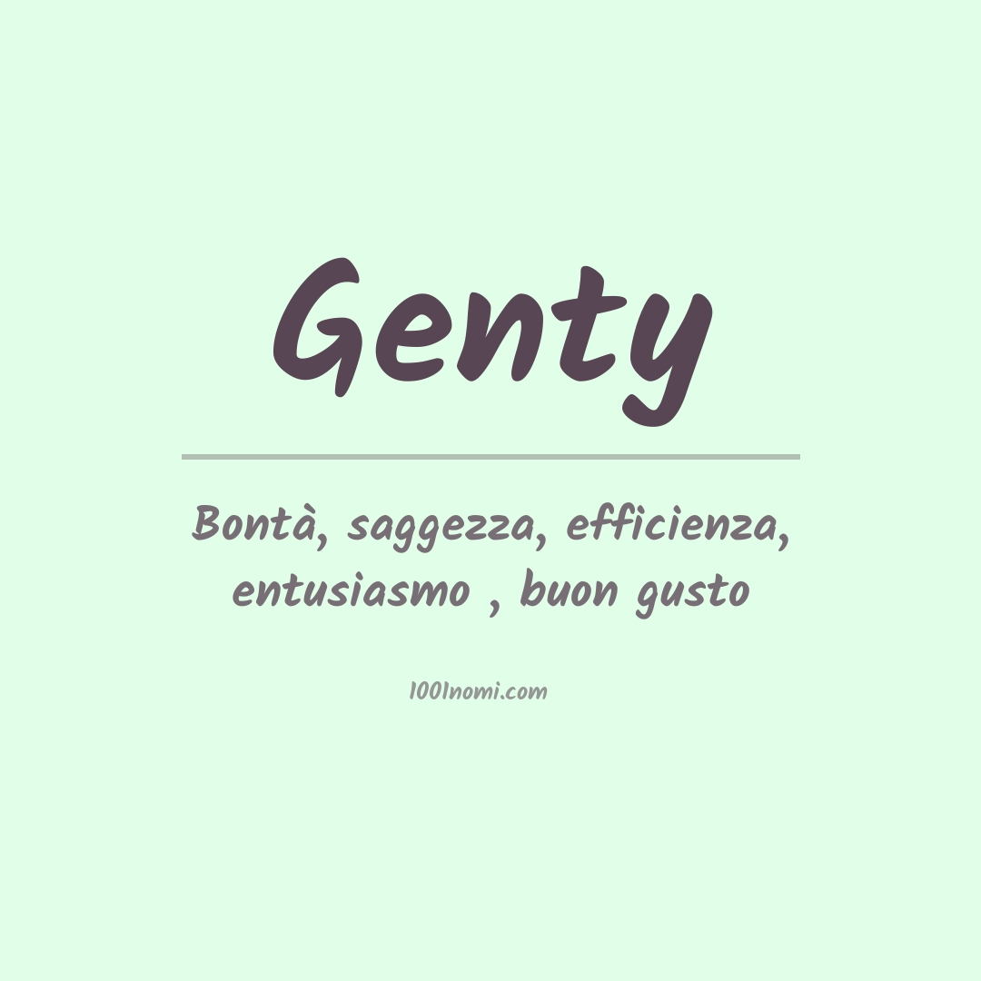 Significato del nome Genty Significato del nome Genty