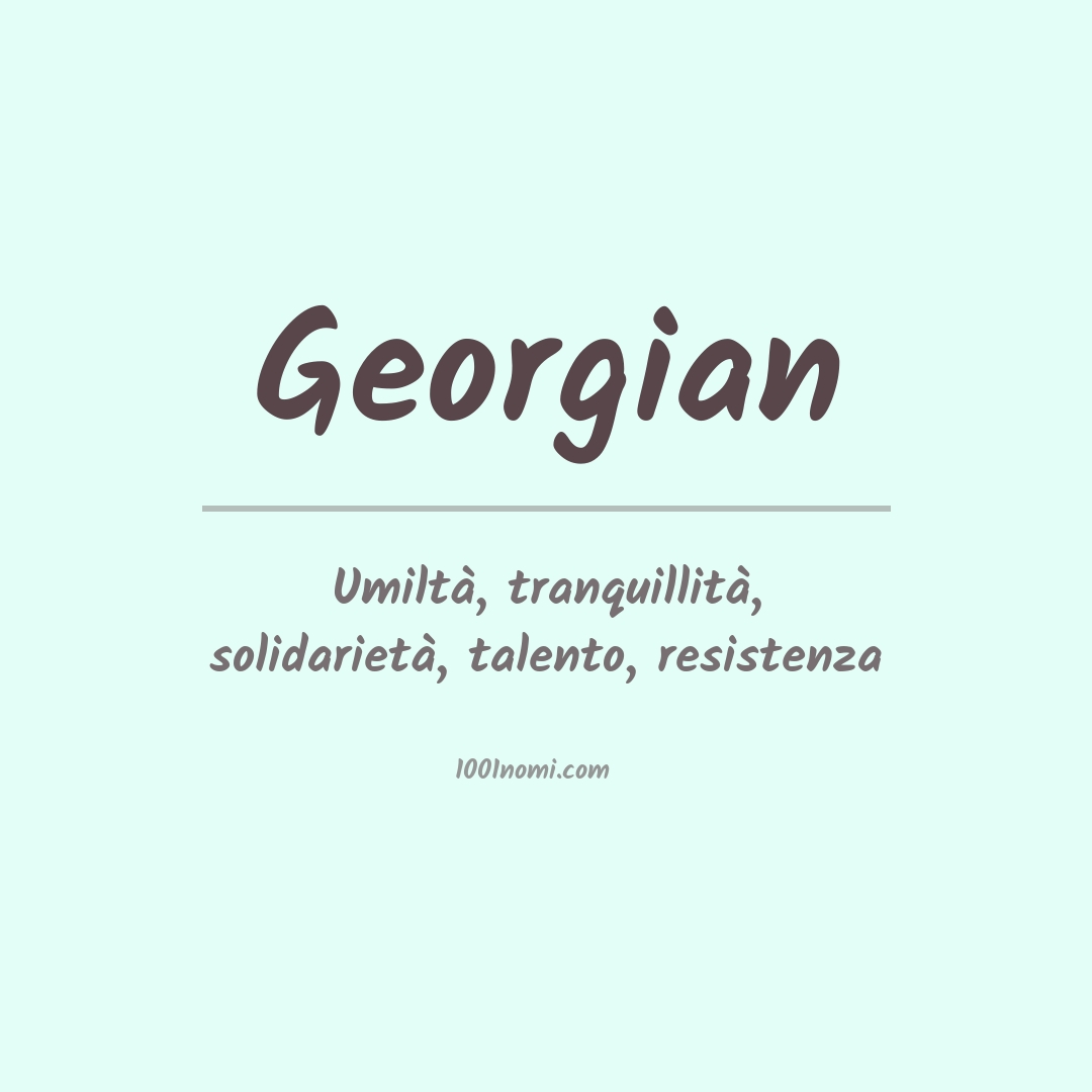 Significato del nome Georgian