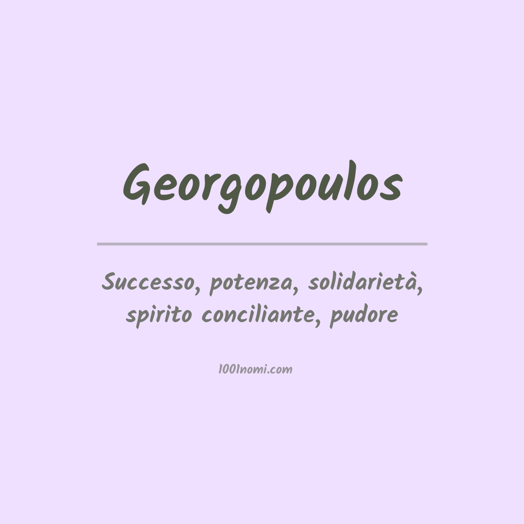 Significato del nome Georgopoulos