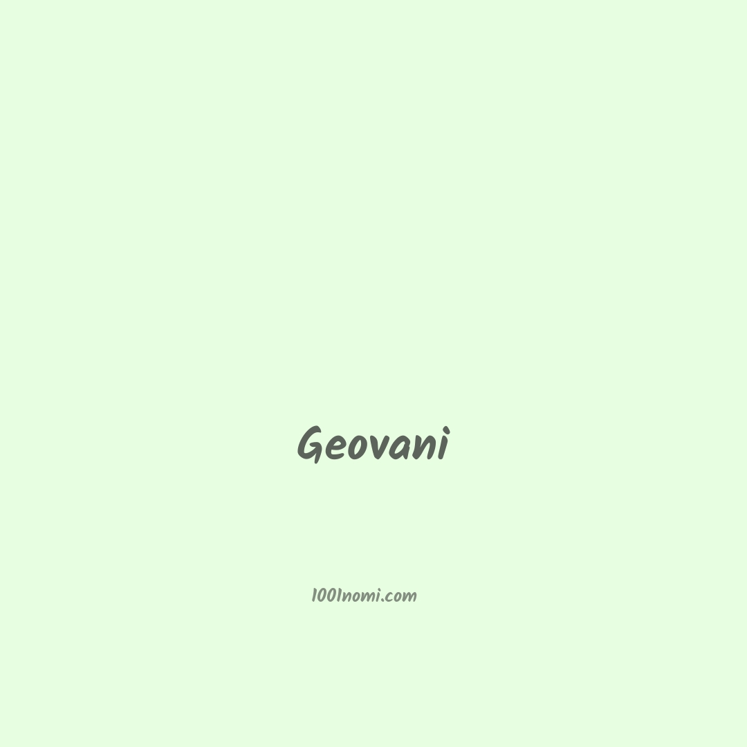 Geovani in cinese