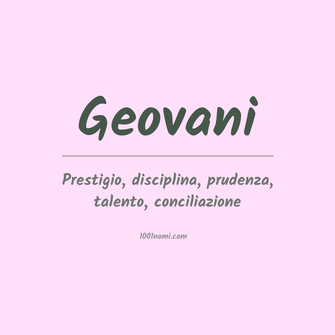 Significato del nome Geovani