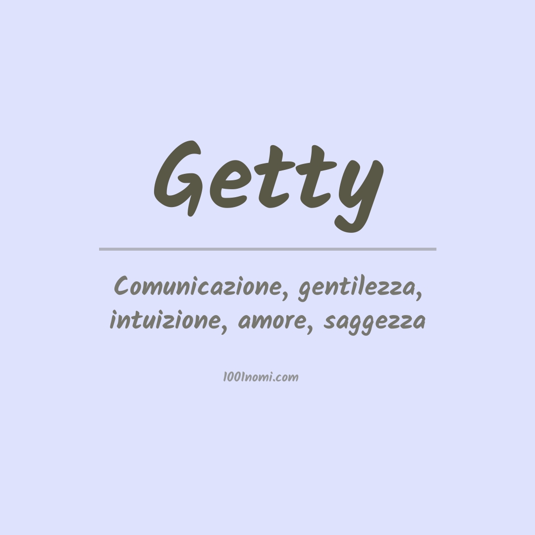 Significato del nome Getty