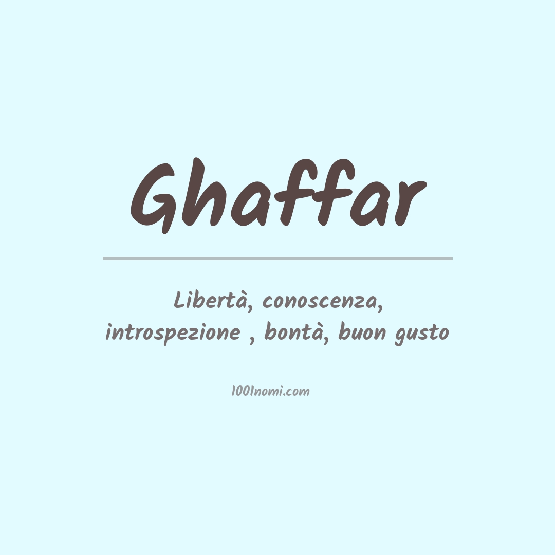 Significato del nome Ghaffar