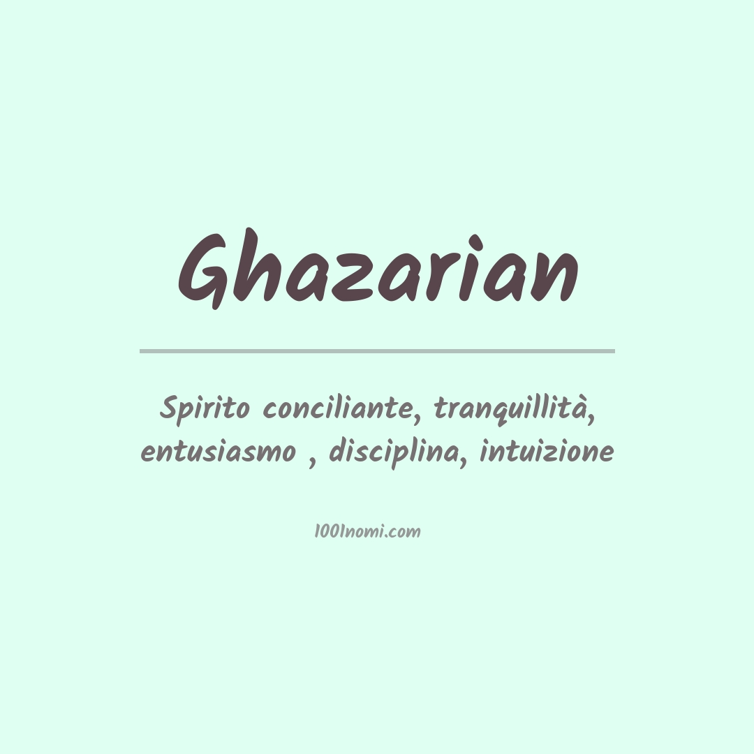 Significato del nome Ghazarian