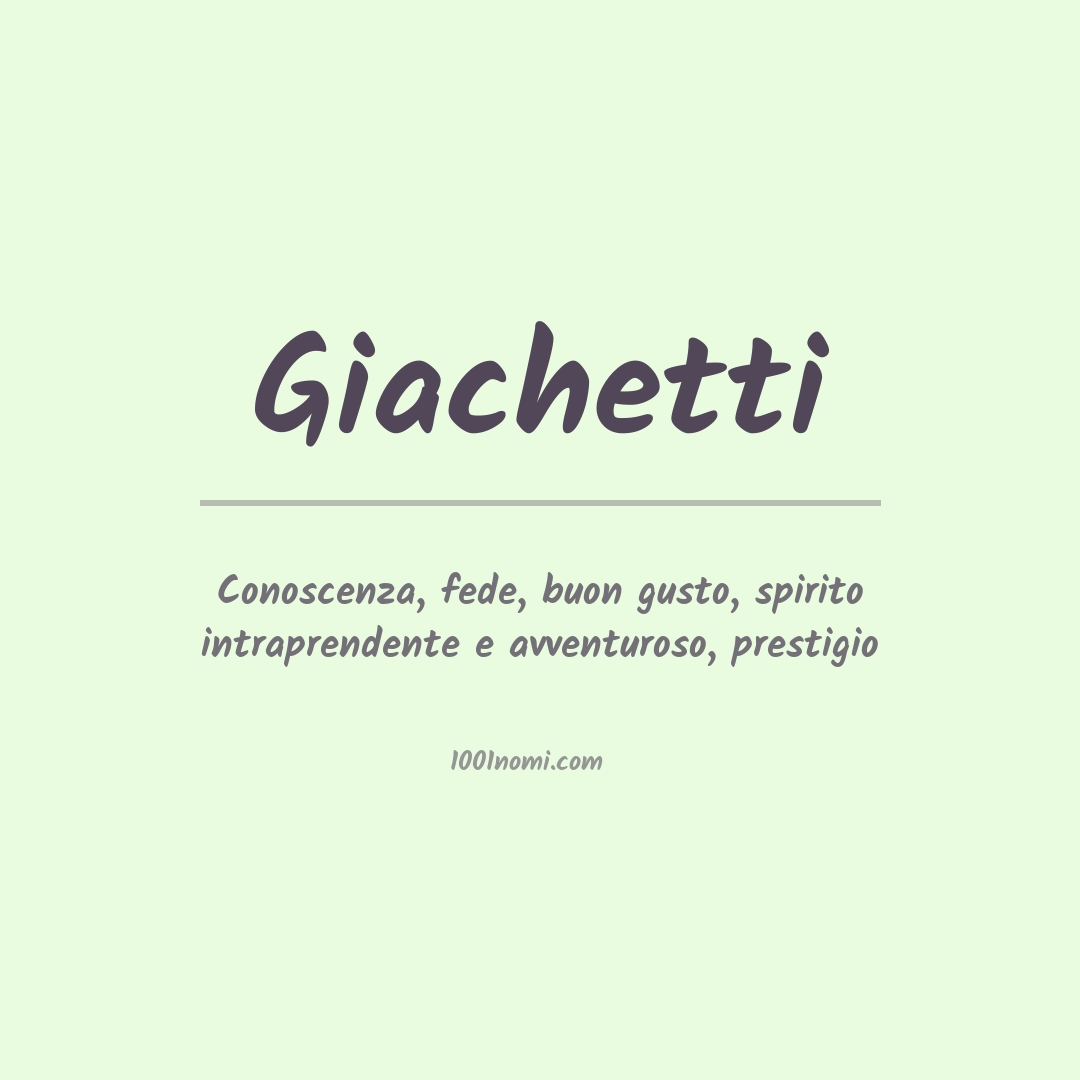 Significato del nome Giachetti