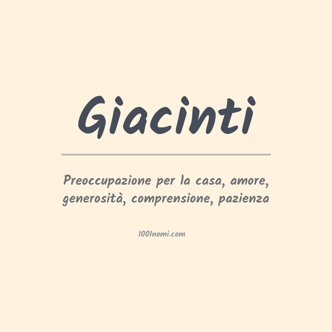 Significato del nome Giacinti Significato del nome Giacinti