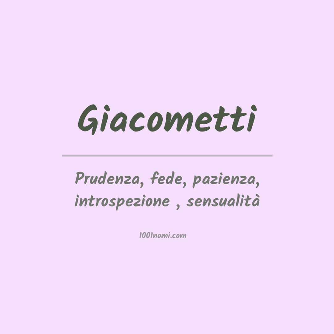 Significato del nome Giacometti