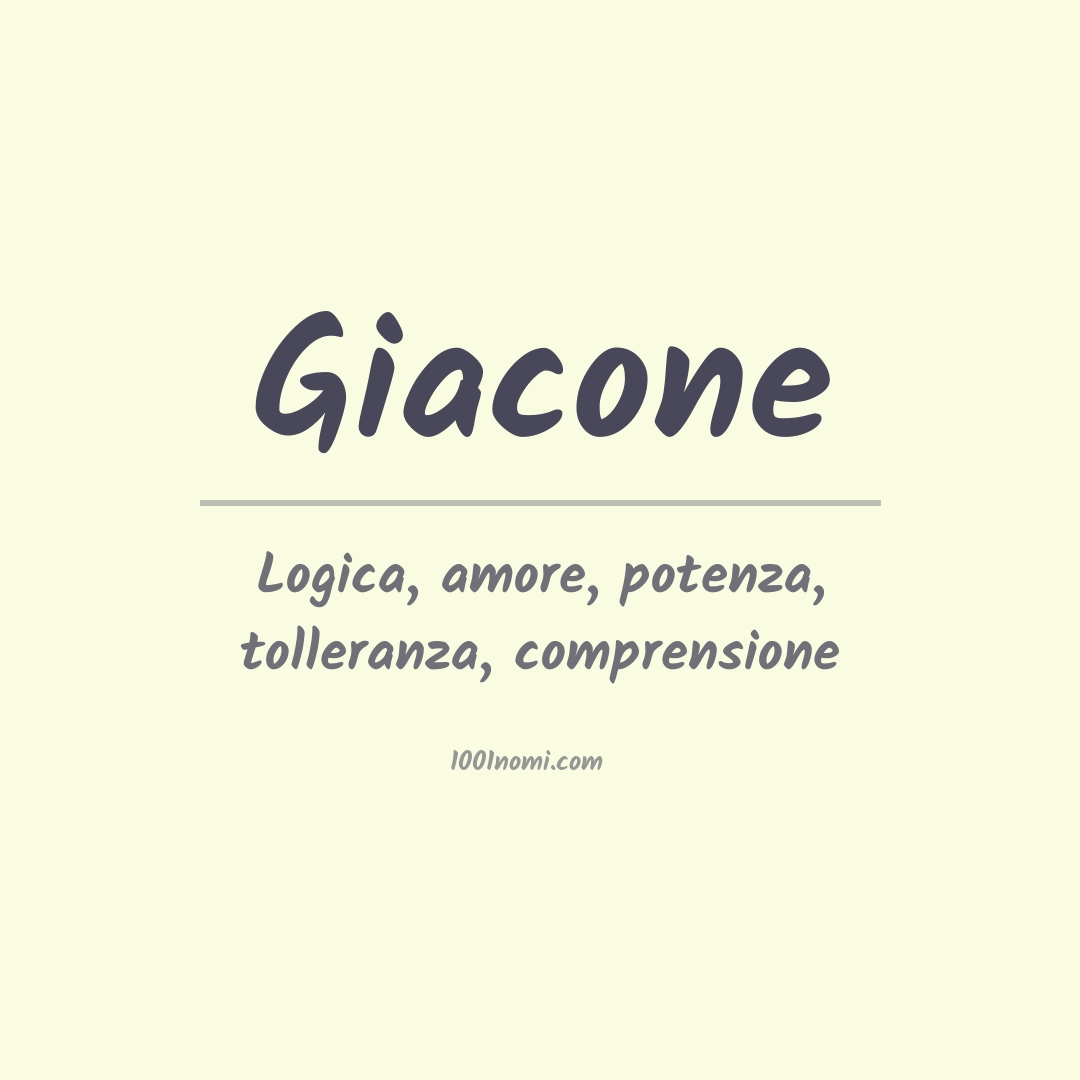 Significato del nome Giacone