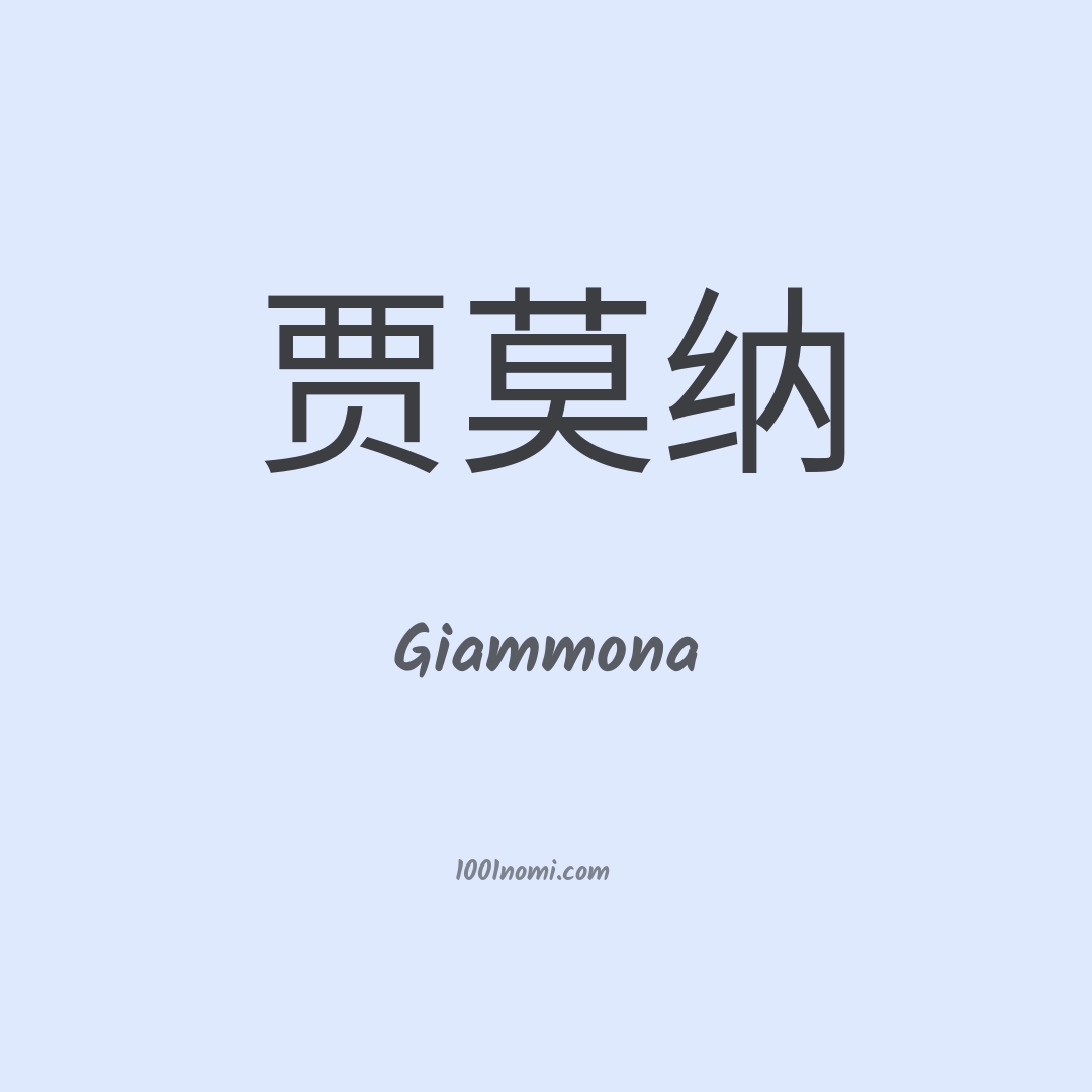 Giammona in cinese Giammona in cinese