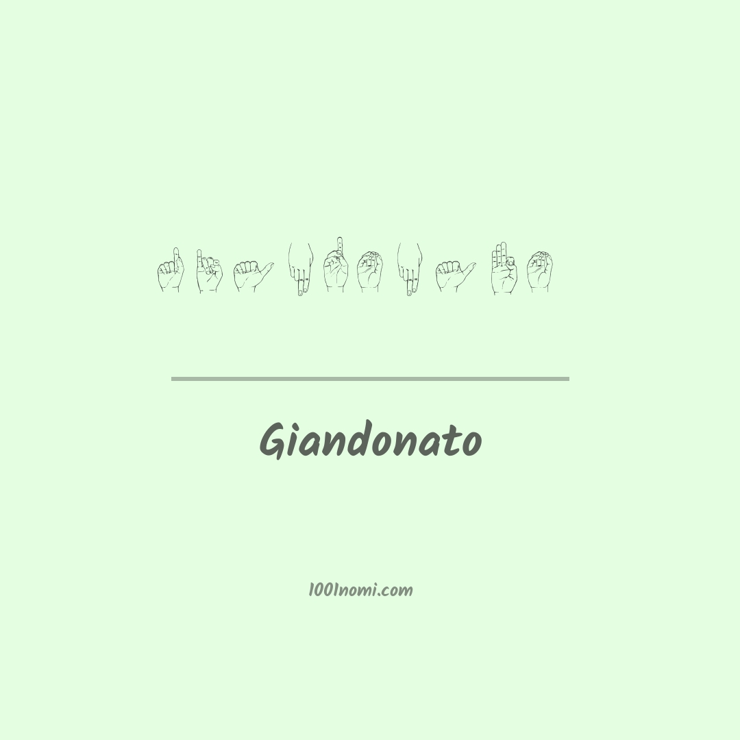 Giandonato nella lingua dei segni Giandonato nella lingua dei segni