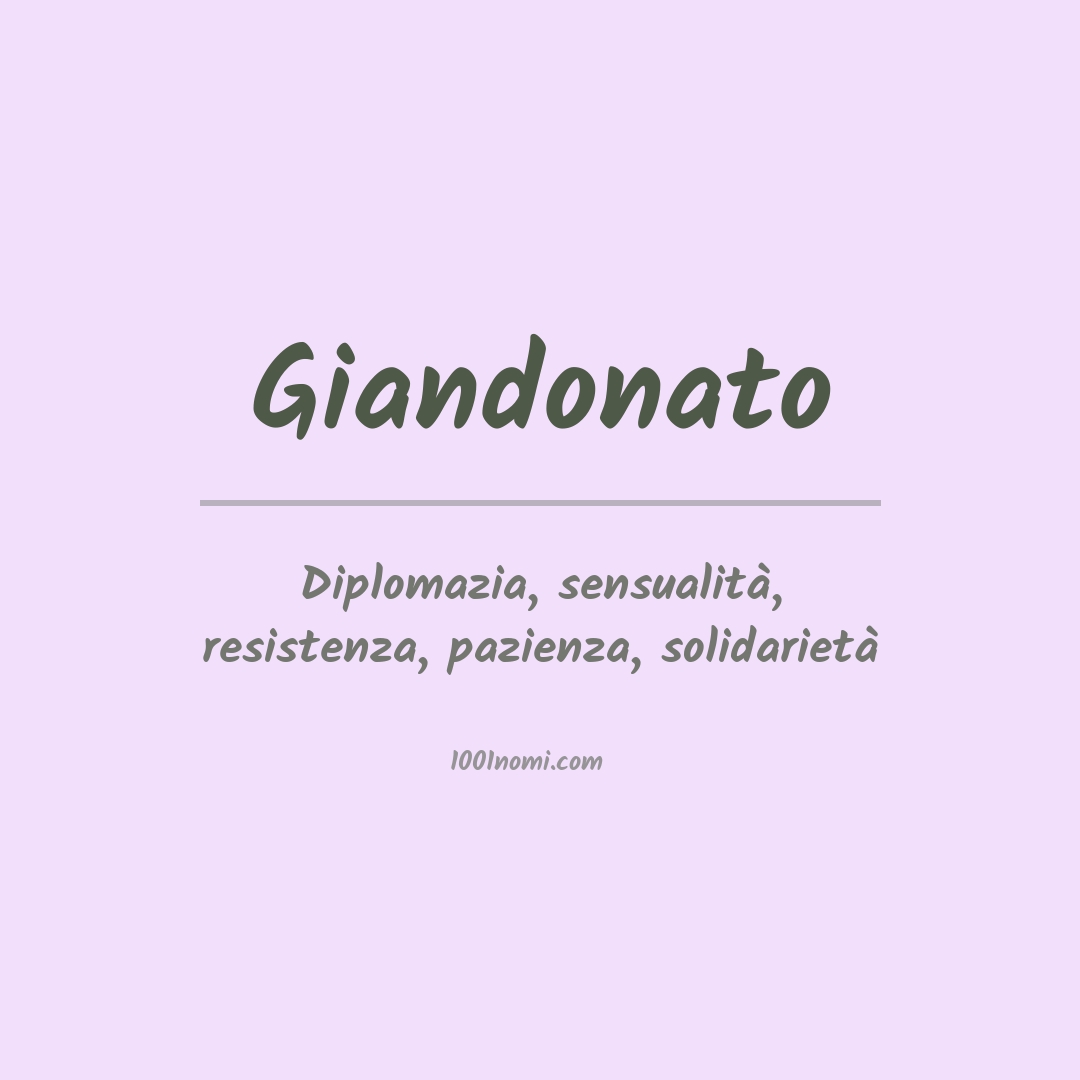 Significato del nome Giandonato Significato del nome Giandonato