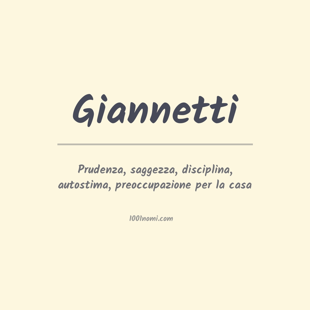 Significato del nome Giannetti