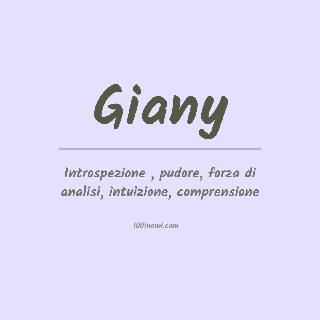 Significato del nome Giany