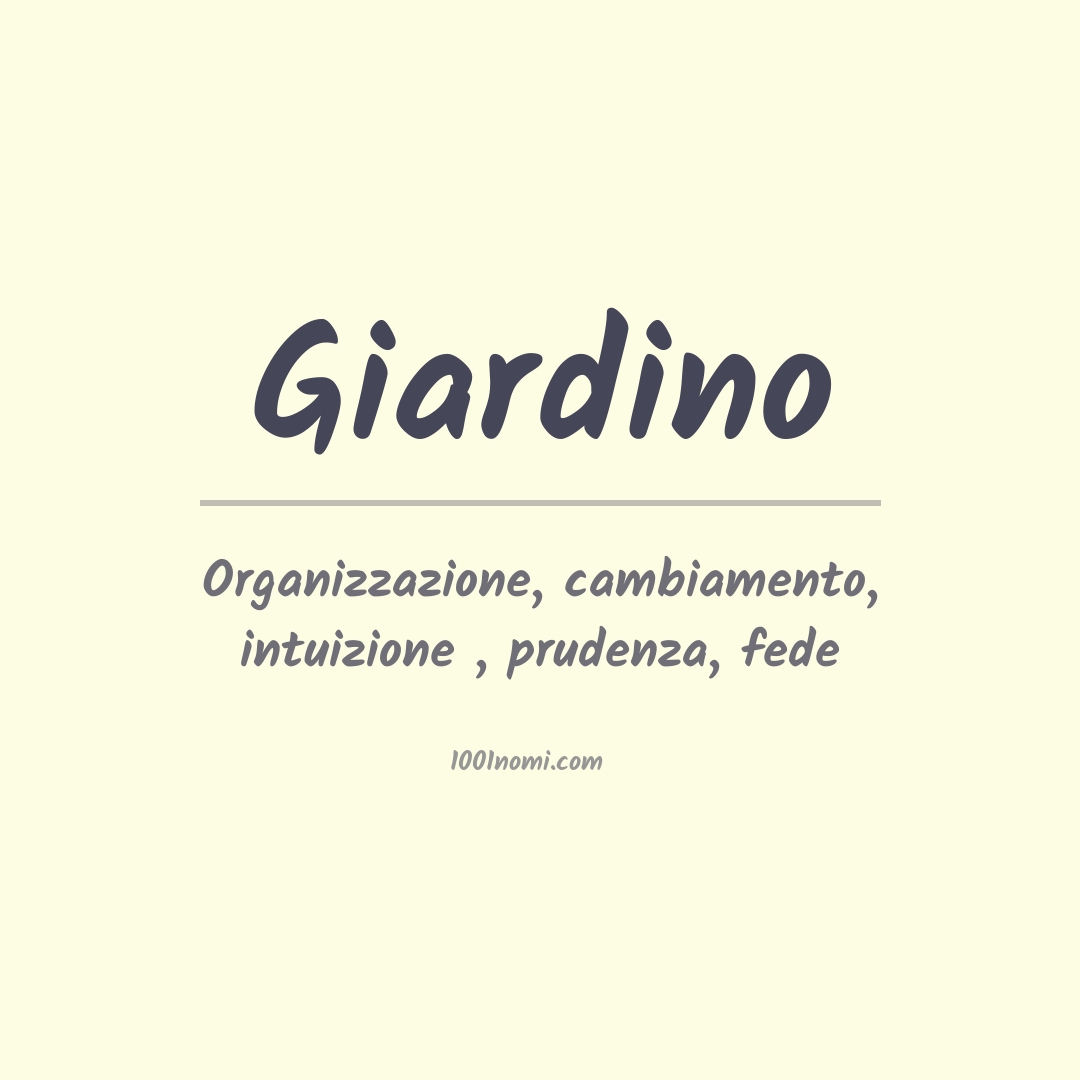 Significato del nome Giardino