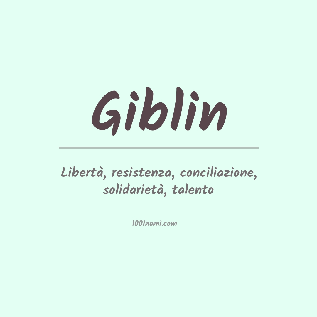 Significato del nome Giblin