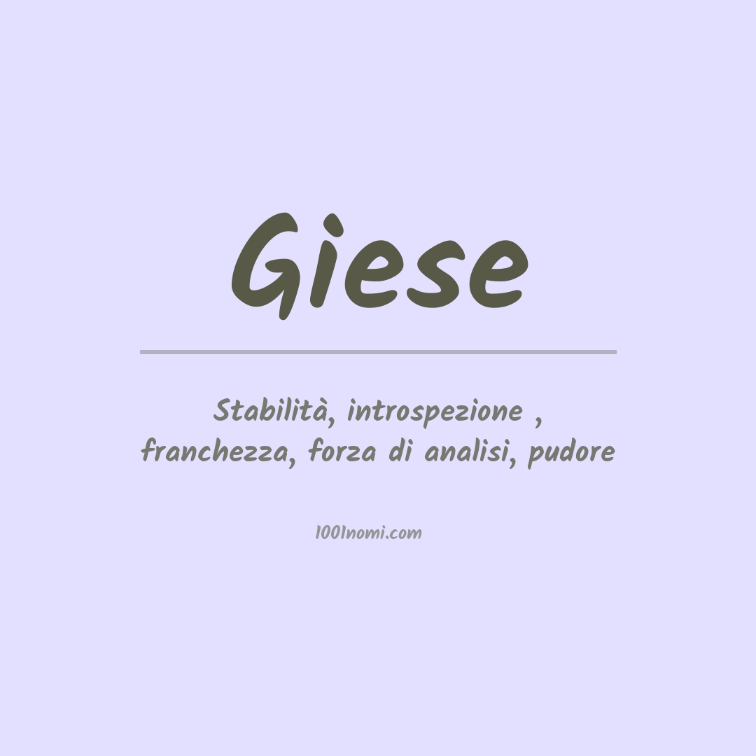 Significato del nome Giese