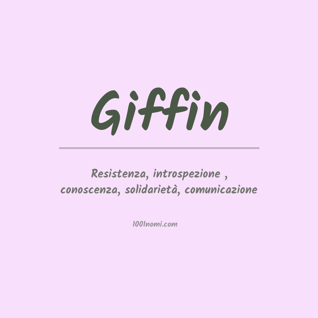 Significato del nome Giffin