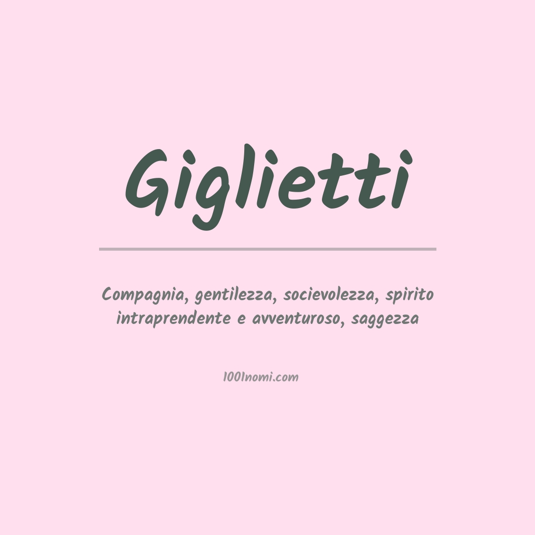 Significato del nome Giglietti Significato del nome Giglietti