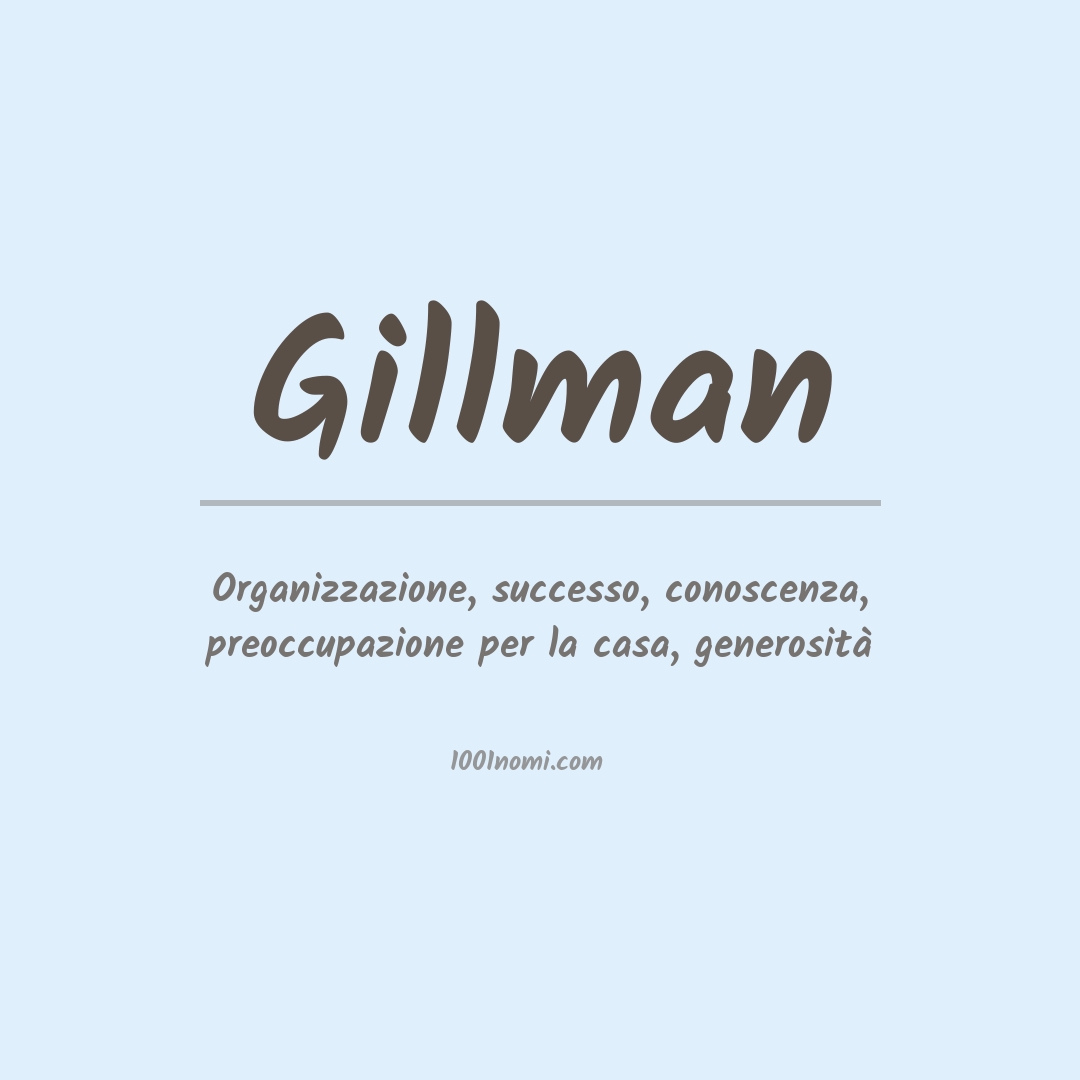 Significato del nome Gillman